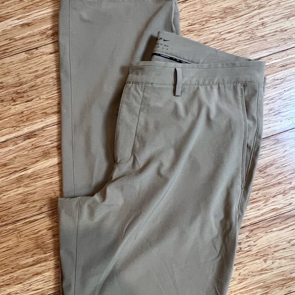 Khaki color Nike golf standard fit DRI fit pants 34x32